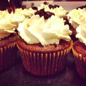 Irish Car Bomb Cupcake: stout cupcake with a whiskey filling and Irish cream frosting  